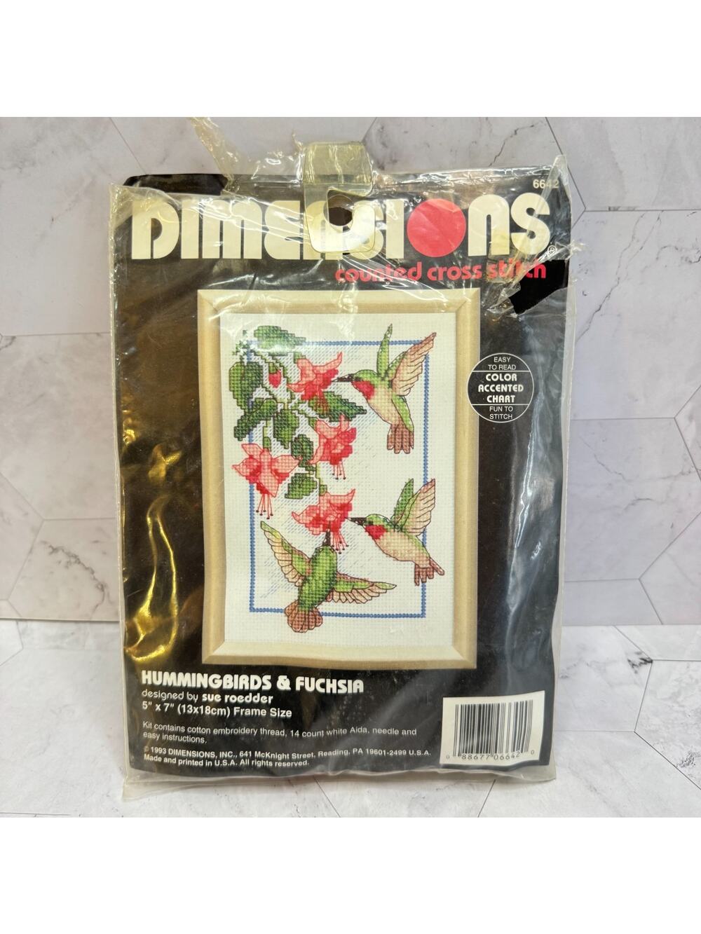 Vintage Dimensions Hummingbirds & Fuchsia Counted Cross Stitch Kit #6642 NEW